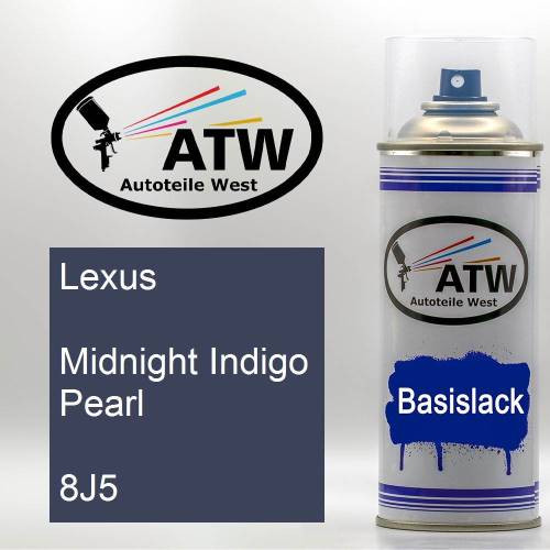 Lexus, Midnight Indigo Pearl, 8J5: 400ml Sprühdose, von ATW Autoteile West.